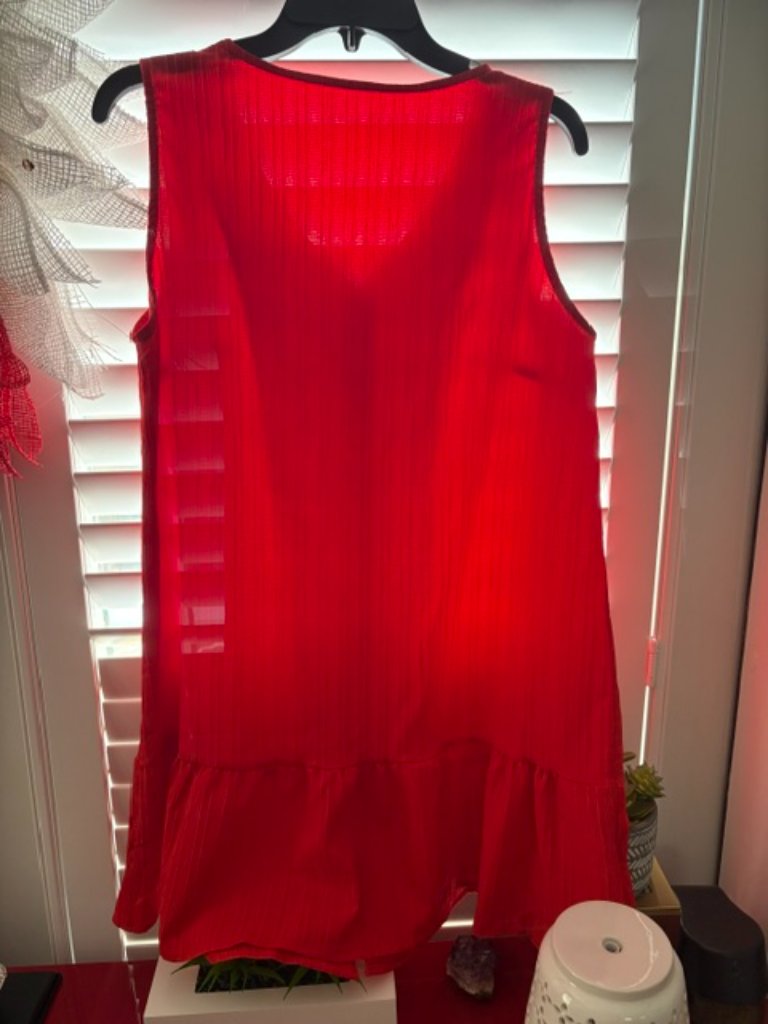 Red Buttonfront Sleeveless Dress — image 2 of 2